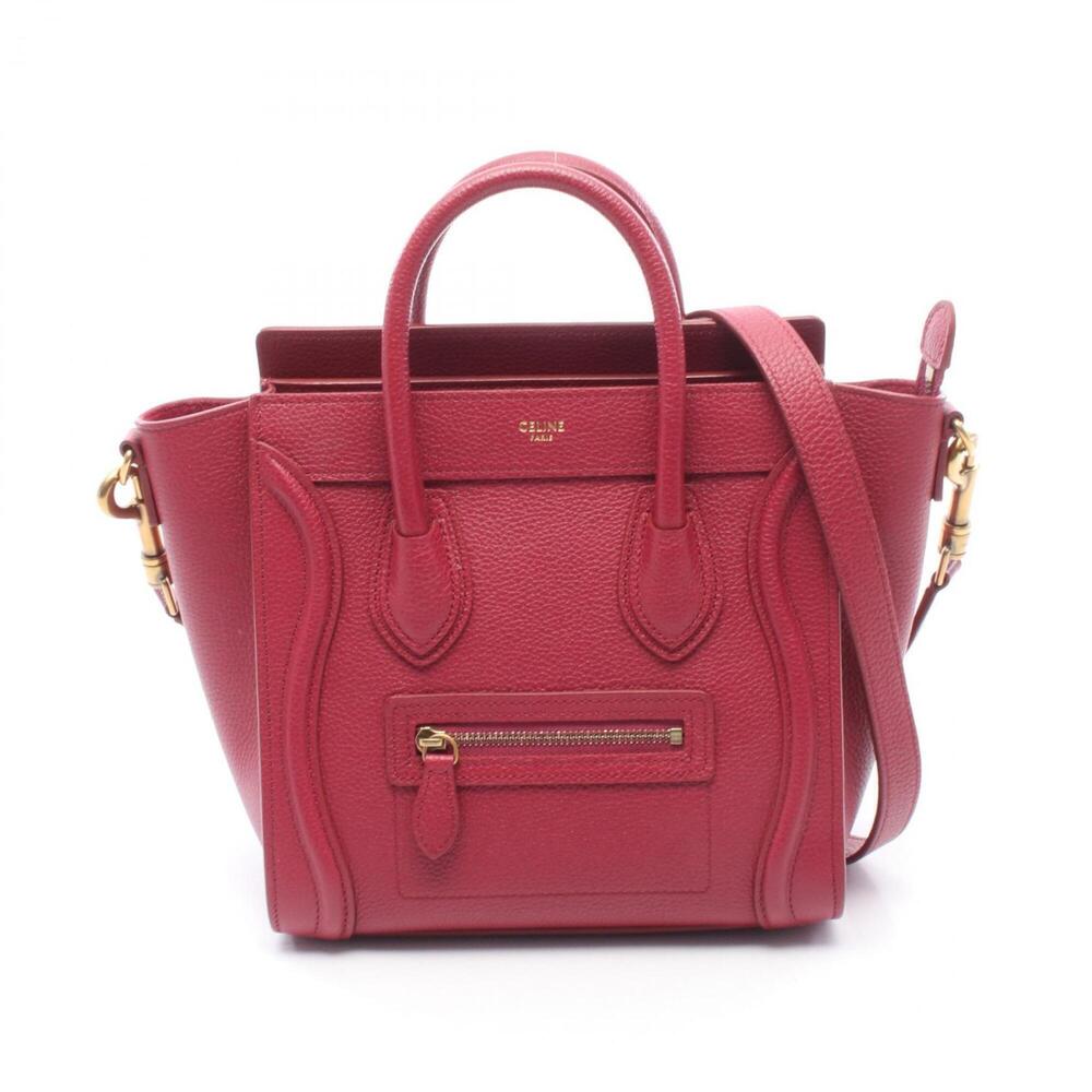 Celine Luggage Nano Shopper 2-Way Handbag, Leather, Women's, Pink, 189243